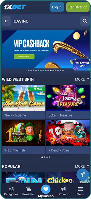 1xBet VIP cashback