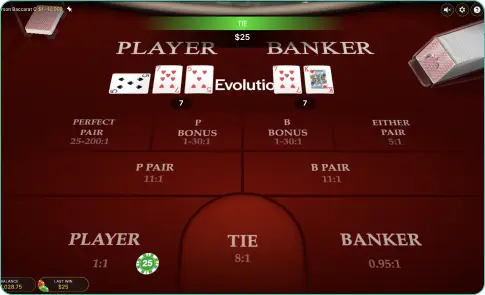 Baccarat First Person layout