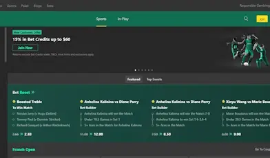 Bet365 layout