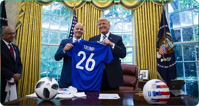 Gianni Infantino and Donald Trump in the Oval Office