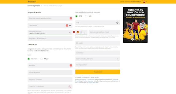 Betfair Regístrate