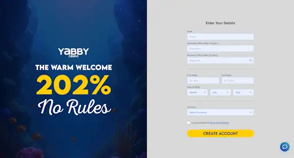 Yabby Casino Registration