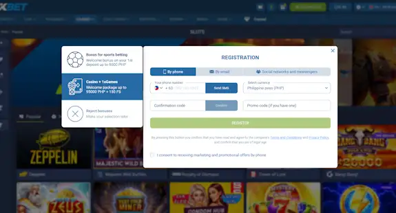 1xBet PH Registration