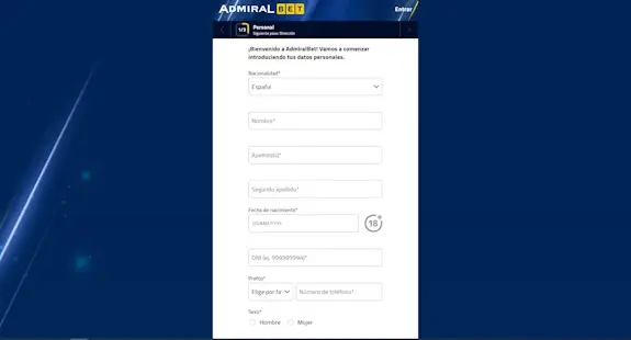 AdmiralBet Regístrate