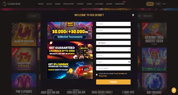 GoldenBet Registration
