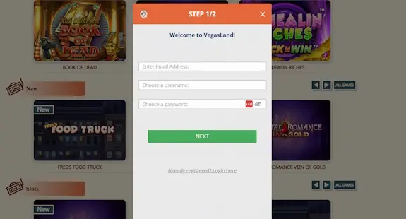 VegasLand Registration