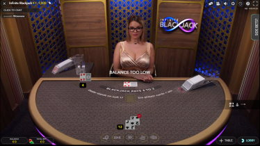 Blackjack Infinite by Evolution at PlayOJO Casino  