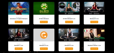 Casino.com has great variety of blackjack games