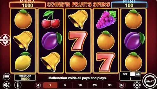Coins’n Fruits Spins In-Game