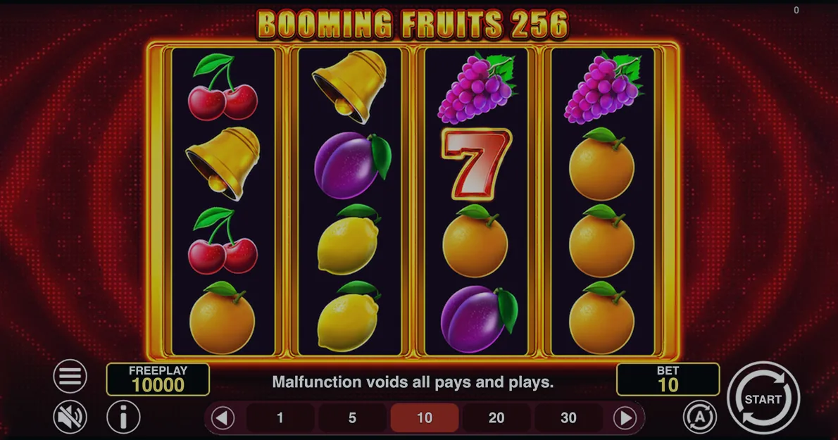 Booming Fruits 256 free demo