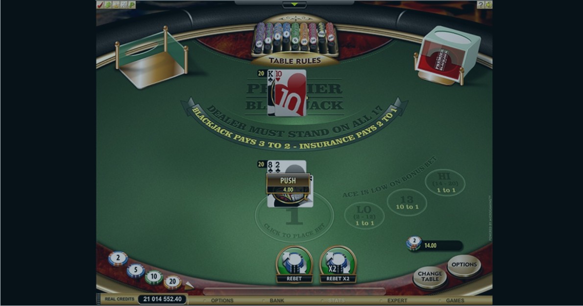 Microgaming's Premier Blackjack demo play