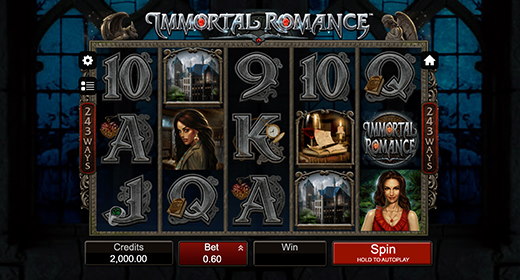 Immortal Romance slots layout