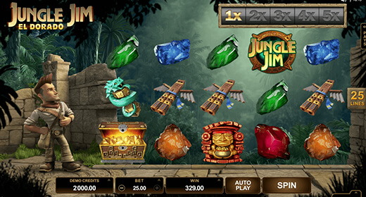 Jungle Jim El Dorado slot layout