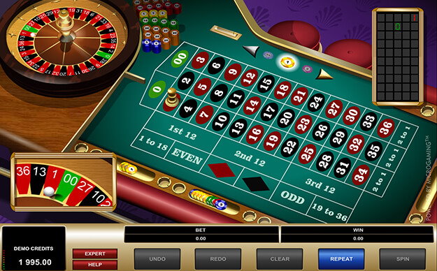 American roulette by Microgaming gameplay view