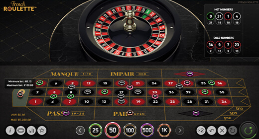 French Roulette by NetEnt in game preview