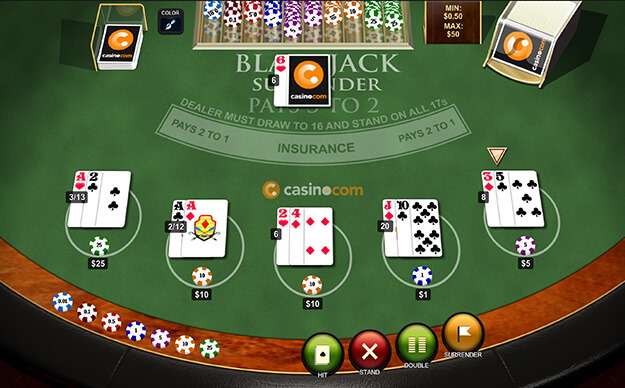 Blackjack Surrender en casinos en español