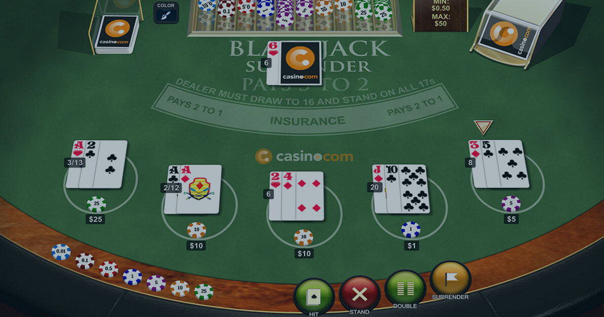 Blackjack Surrender en casinos en español