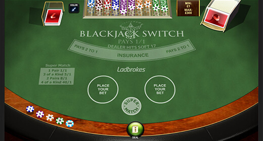 Blackjack Switch by Playtech - demo play