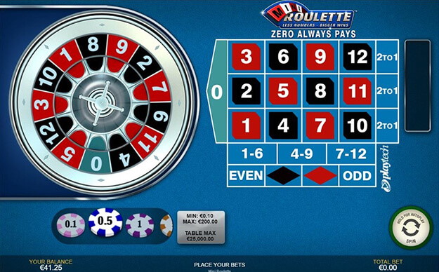 mini roulette gameplay