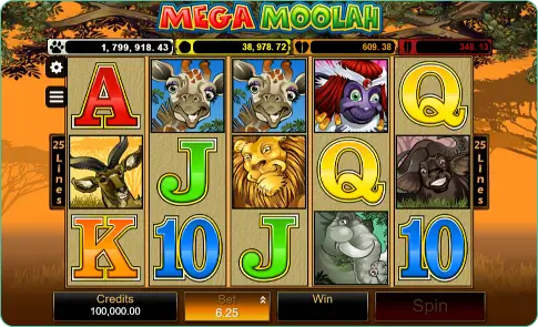 Mega Moolah layout