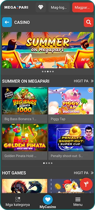 Megapari wide variety of slot games