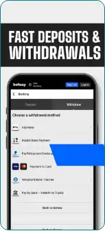 Betway deposit and withdrawal methods