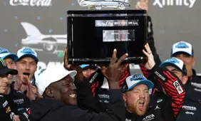 Michael Jordan Celebrates First Daytona 500 Victory