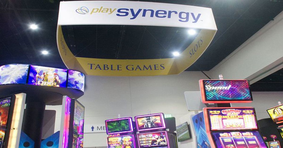 The Aruze Gaming booth at a gaming expo