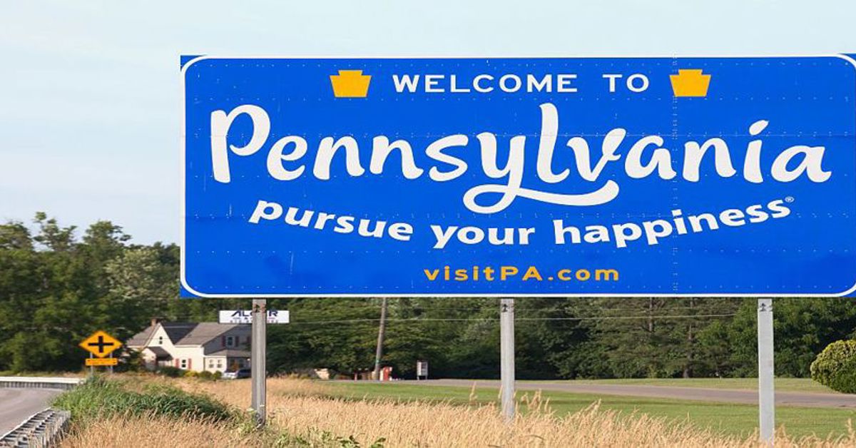 A Welcome to Pennsylvania Sign By A Highway