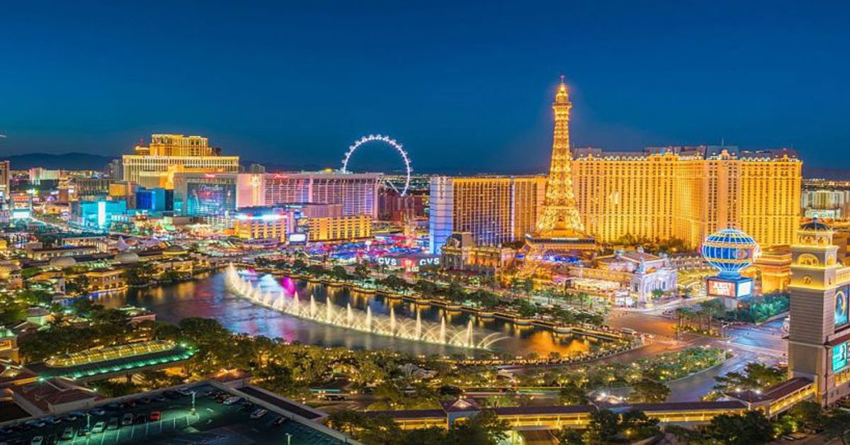 The Las Vegas skyline at dusk