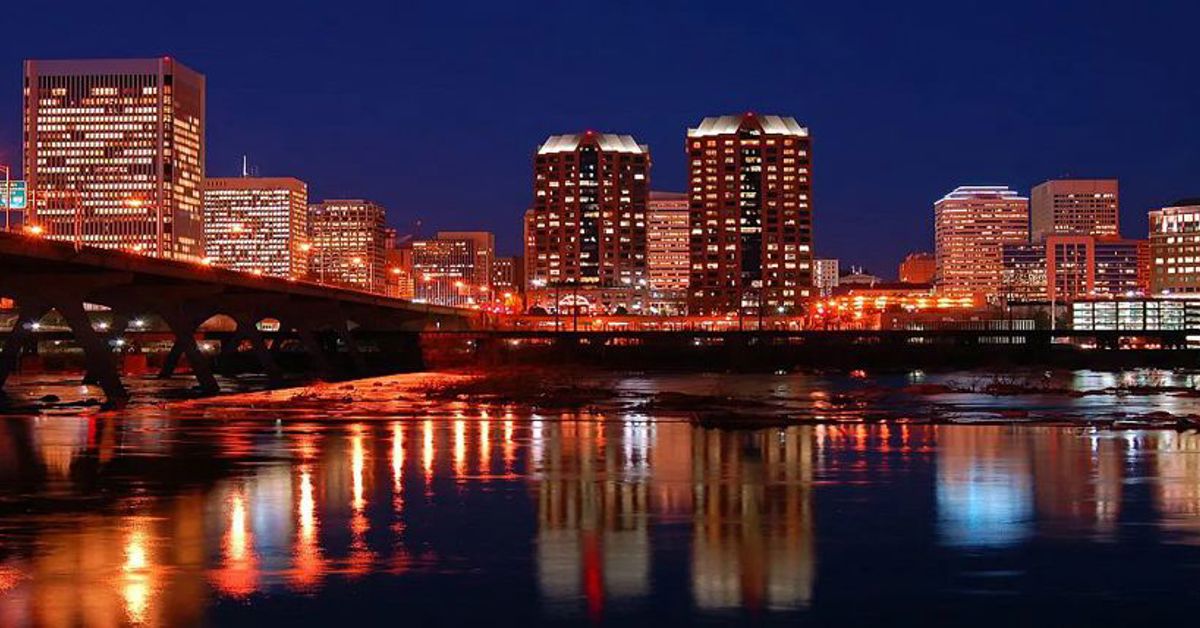 Richmond, VA, skyline at night