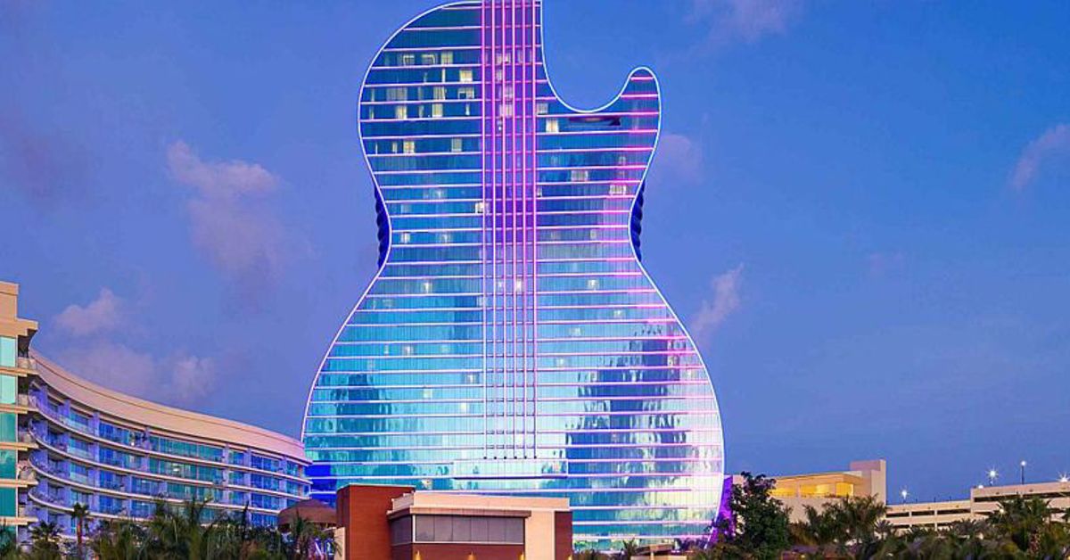 The iconic Hard Rock design at its casino in Florida