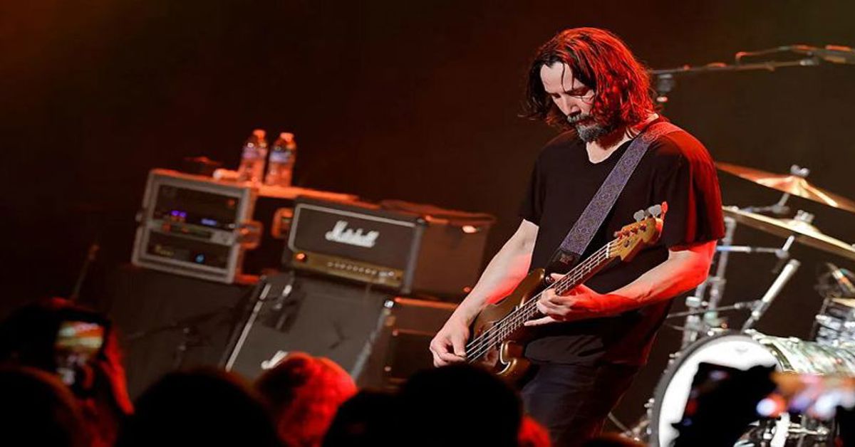 Keanu Reeves performs with his band Dogstar