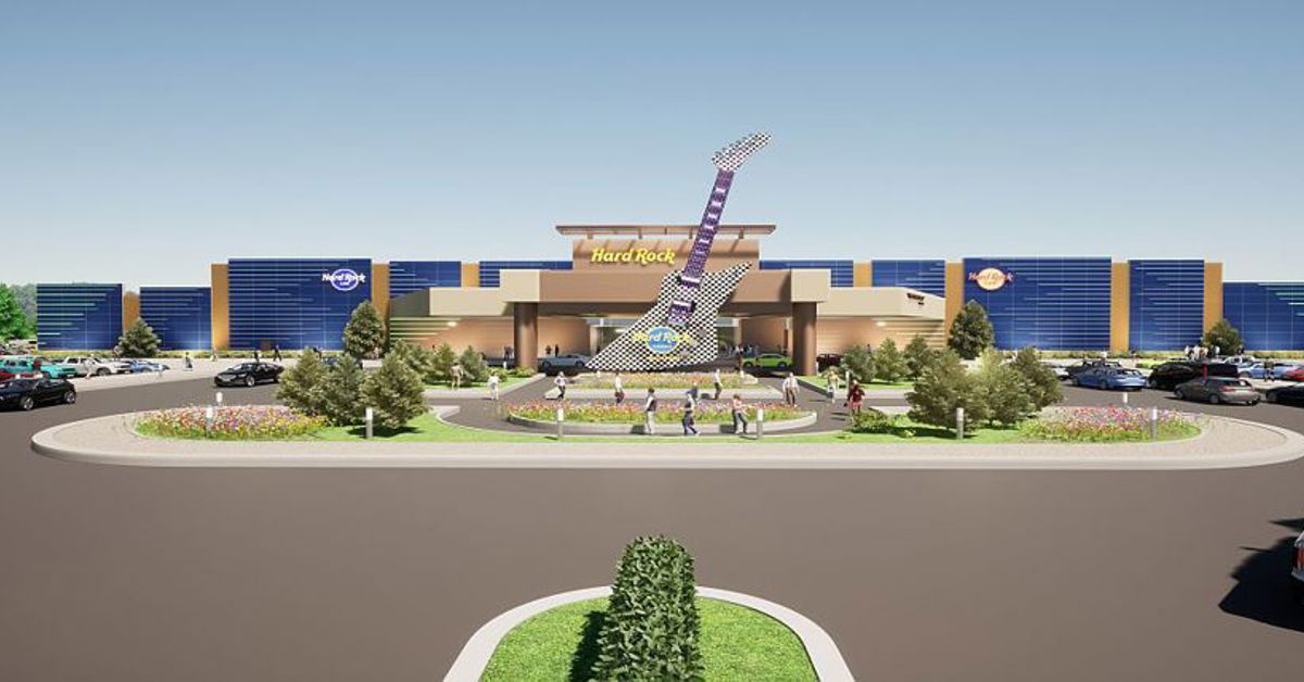A rendering of Hard Rock's new casino in Illinois