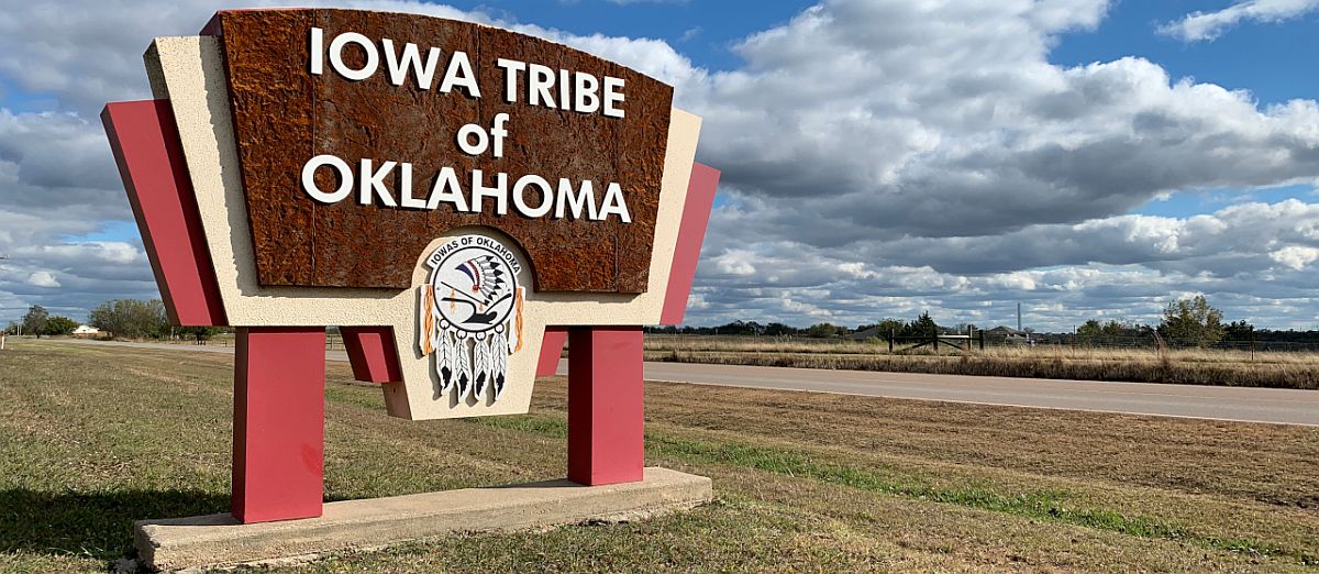 A sign for the Iowa Tribe of Oklahoma