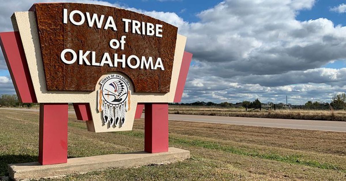 A sign for the Iowa Tribe of Oklahoma
