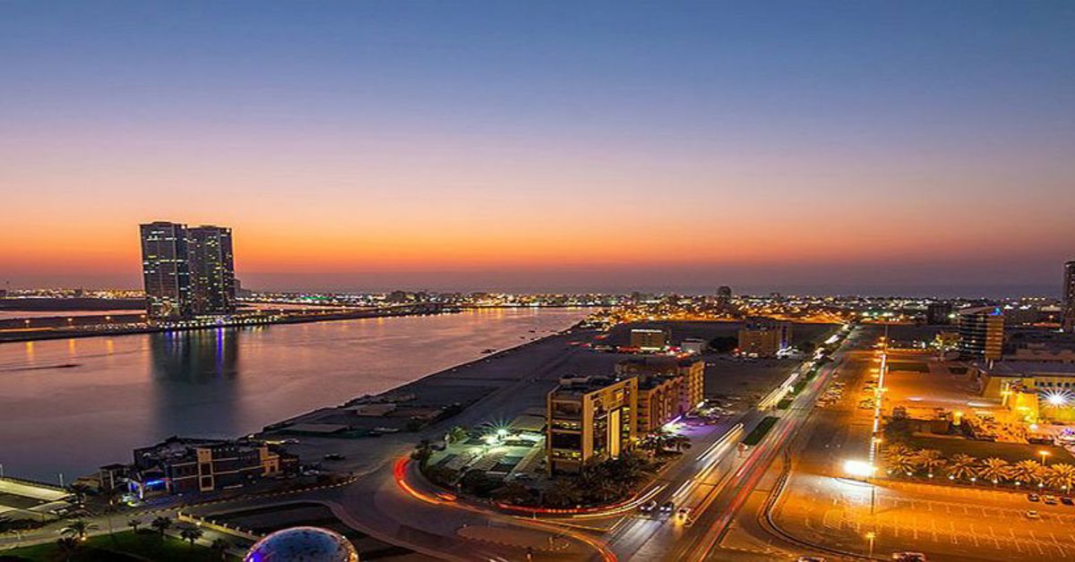Ras Al Khaimah skyline at night