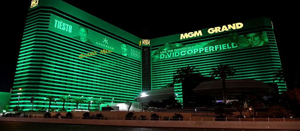 The MGM Grand resort in Las Vegas at night