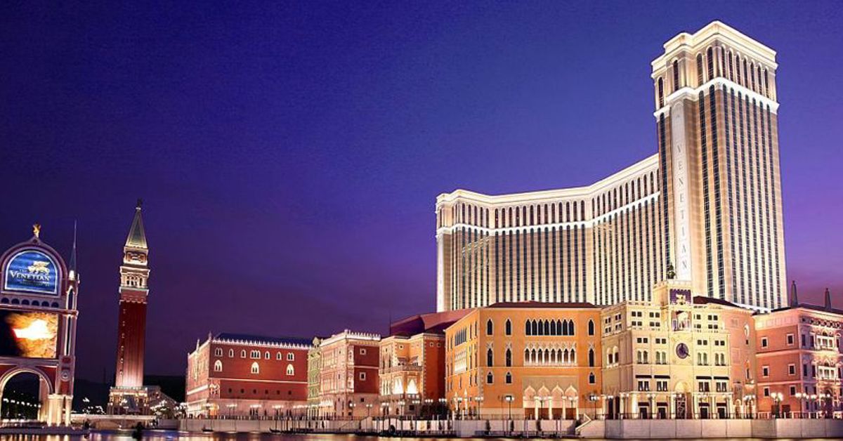 The Venetian resort in Macau at night
