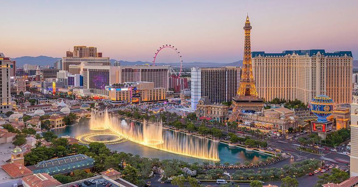 A view of Las Vegas from the air