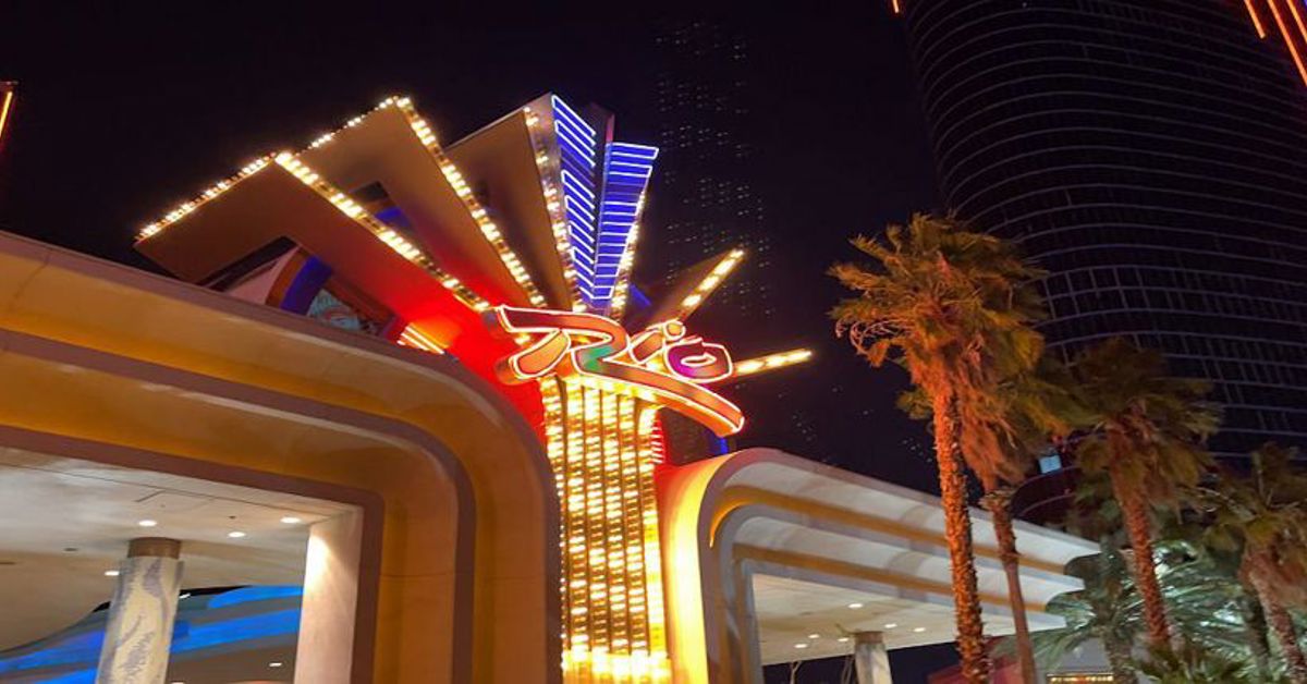 The sign over the Rio Hotel and Casino in Las Vegas
