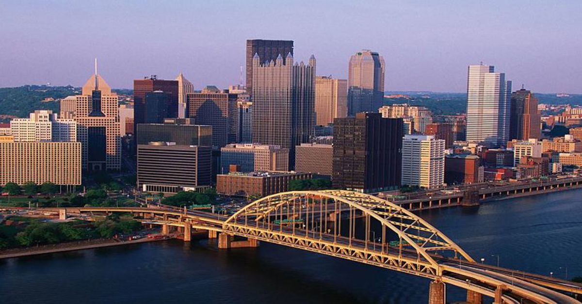 A birdseye view of Pittsburgh, PA