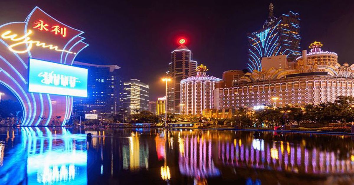 The Macau casino skyline at night