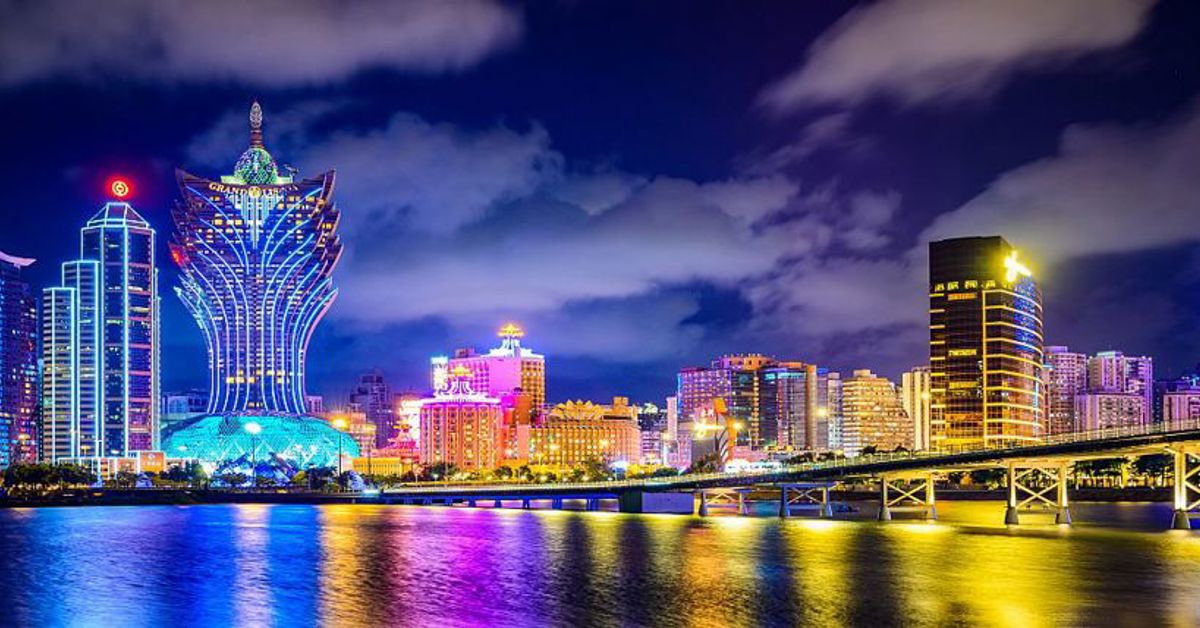 The Macau gaming skyline at night