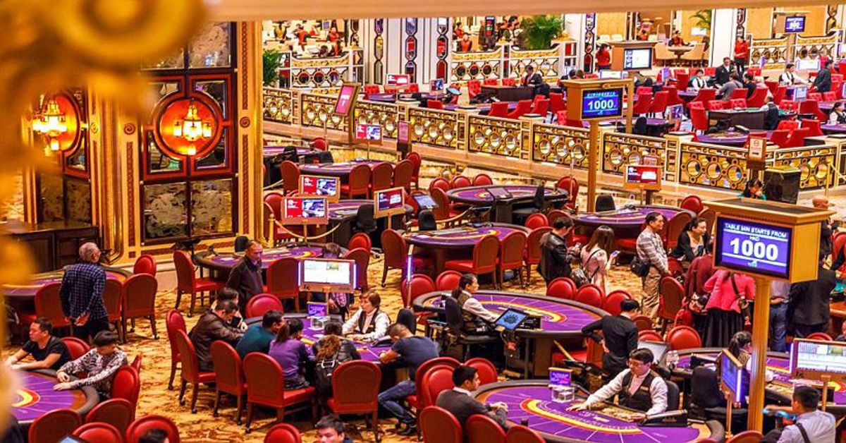 A gaming floor in a Macau casino