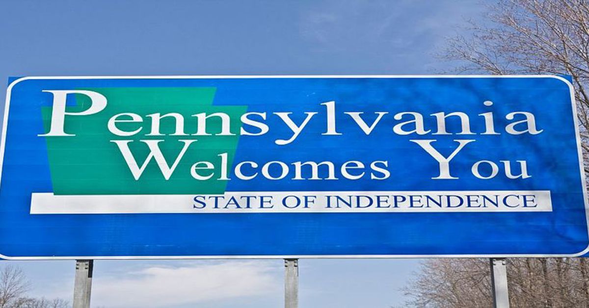 A Welcome to Pennsylvania Sign beside a highway