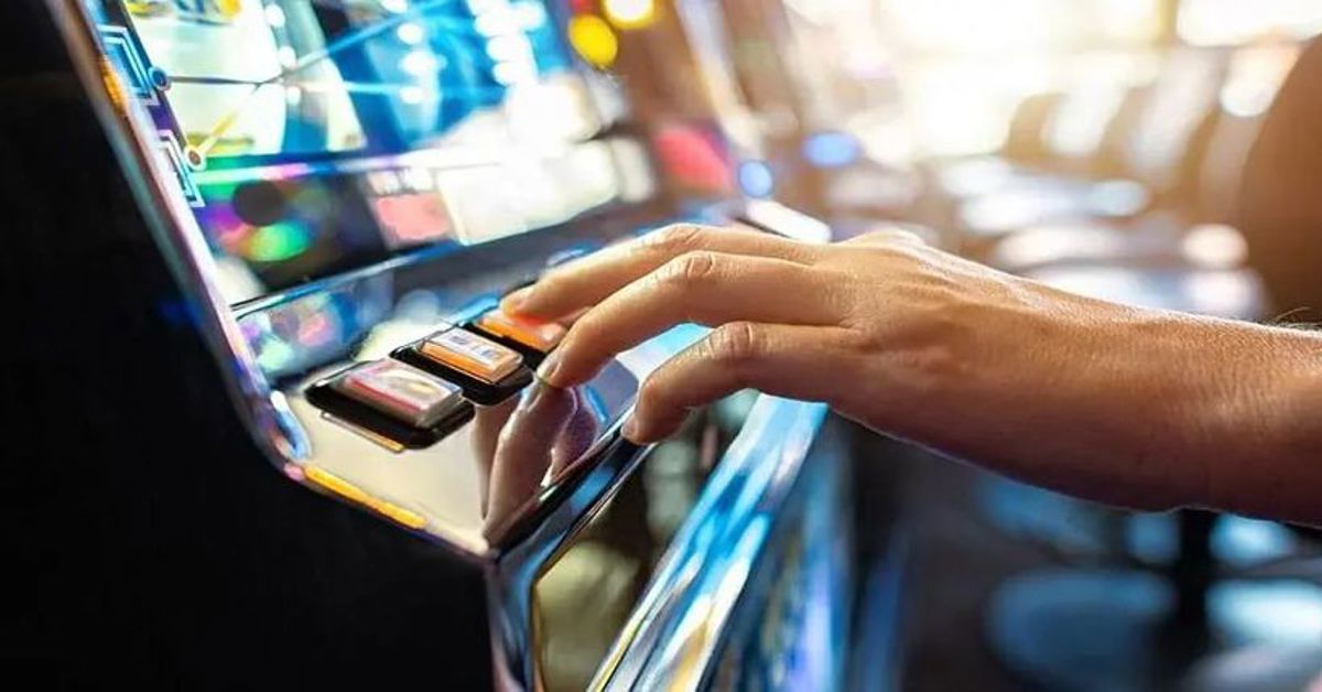 A man playing a skills gaming machine