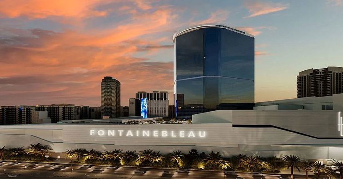 The Fontainebleau Casino in Las Vegas at dusk