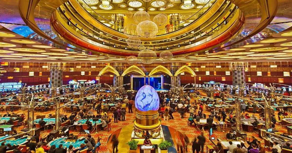 The gaming floor of the Grand Lisboa in Macau