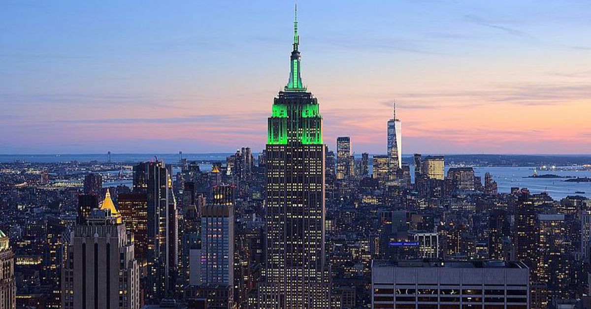 The Empire State Building in New York at dusk